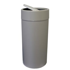 VIOMES Ελλάδας Κάδος Απορριμμάτων Πλαστικός 36lt  Ø30x65cm Πολυχρηστικός με Αιωρούμενο Καπάκι ΓκρέΪζ-Πέτρα