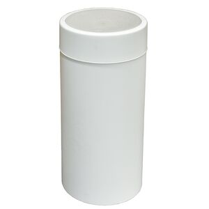 VIOMES Ελλάδας Κάδος Απορριμμάτων Πλαστικός 36lt  Ø30x65cm Πολυχρηστικός με Αιωρούμενο Καπάκι Λευκό-Πέτρα