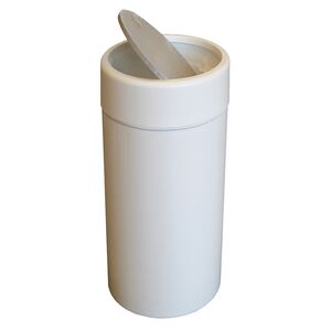 VIOMES Ελλάδας Κάδος Απορριμμάτων Πλαστικός 36lt  Ø30x65cm Πολυχρηστικός με Αιωρούμενο Καπάκι Λευκό-Πέτρα