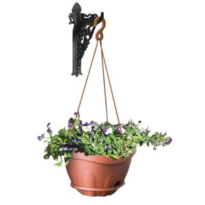 Γλάστρα Τοίχου Κρεμαστή 12.5lt με Γωνία Στήριξης Ø28x20cm Πλαστική Κεραμιδί Gondola Set BAMA Ιταλίας