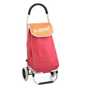 VESTA Καρότσι Λαϊκής 55lt Αλουμινίου 43x31x99cm με Σάκο Πολυεστέρα Αντοχής 30kg Weekend Κόκκινο