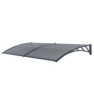 VESTA Στέγαστρο Πόρτας/Παραθύρου 240x100cm Πλαστικό ABS Αλουμίνιο Πάχους 1mm Πολυκαρμπονικό Πάνελ Πάχους 5mm 7.6kg Ανθρακί-Διάφανο Ανθρακί