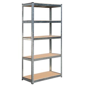 VESTA Μεταλλική Γαλβανιζέ Ραφιέρα Dexion 5όροφη 100x45x180cm με Μοριοσανίδες Πάχους 4mm 14kg Πάχος Δοκών 0.63mm MAX Αντοχή 875kg (175kg / Ράφι)