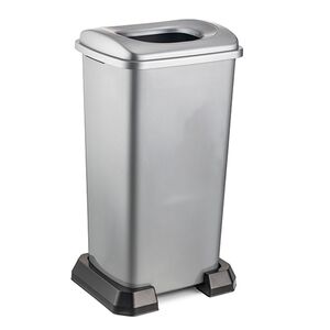 Κάδος Ανακύκλωσης 70lt με Πλαστική Βάση 43x34x71cm με Άνοιγμα 23.7x18.7cm στο Καπάκι Πλαστικός 2.64kg Ασημί