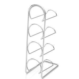 TEKNO-TEL Βάση-Κάβα 4 Φιαλών 12x22x43cm Επιχρωμιωμένο Ατσάλι Ασημί