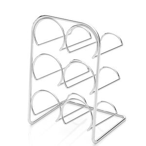 TEKNO-TEL Βάση-Κάβα 6 Φιαλών 22x20x33cm Επιχρωμιωμένο Ατσάλι Ασημί