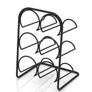 TEKNO-TEL Βάση-Κάβα 6 Φιαλών 22x20x33cm Επιχρωμιωμένο Ατσάλι Μαύρη Matt