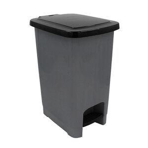 Κάδος Απορριμμάτων 40lt με Πεντάλ 42.5x30x53.5cm Πλαστικός Ασημί