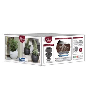 Γλάστρα σε Σχήμα Σφαίρας με Πιάτο Ø40x32cm 23lt Πλαστική Καπουτσίνο 1.36kg SFERA BAMA Ιταλίας