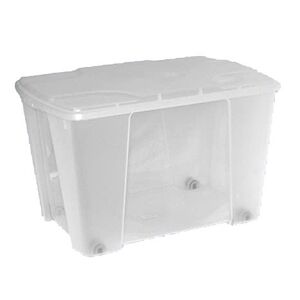 ARTPLAST Ιταλίας Κουτί Αποθήκευσης 56.5x39x35cm Πλαστικό 51lt με Ρόδες Βάρος 2kg Διάφανο με Διάφανο Καπάκι