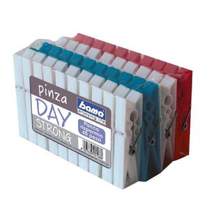 Μανταλάκια Πλαστικά Σετ 40τμχ 2x1.1x9cm pinza DAY STRONG BAMA Ιταλίας