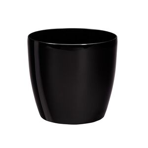 PLASTONA Caspo Γλάστρα ROTO BRILLANTE Γυαλιστερό Ø22 Πλαστικό Μαύρο Ελλάδας