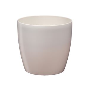 PLASTONA Caspo Γλάστρα με ρόδες ROTO BRILLANTE Γυαλιστερό Ø43 Πλαστικό Λευκό Ελλάδα