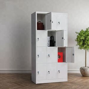 STEELEN Μεταλλική Ντουλάπα - Φοριαμός (Locker) 90x40x185cm 12 Θέσεων 42kg Γκρι Ανοικτό ΧΩΡΙΣ ΠΟΔΙΑ