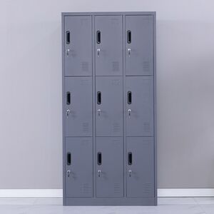 STEELEN Μεταλλική Ντουλάπα - Φοριαμός (Locker) 90x45x185cm 9 Ντουλάπια Πάχος 0.4mm 50kg ΧΩΡΙΣ ΠΟΔΙΑ Ανθρακί Ματ