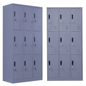 STEELEN Μεταλλική Ντουλάπα - Φοριαμός (Locker) 90x45x185cm 9 Ντουλάπια Πάχος 0.4mm 50kg ΧΩΡΙΣ ΠΟΔΙΑ Ανθρακί Ματ