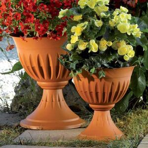 Ανθοστήλη/Γλάστρα Ø33x35cm Πλαστική 8lt Κεραμιδί CALICE ALBA BAMA Ιταλίας