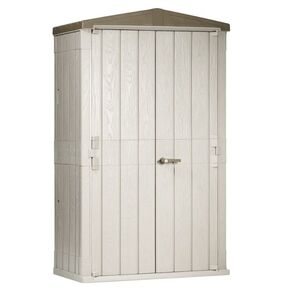 TOOMAX Ιταλίας Αποθήκη Κήπου Βαρέως Τύπου Πλαστική 130x75.6x218.4cm 49kg MASSIF HIGH STORER PLUS TAUPE GREY/BROWN