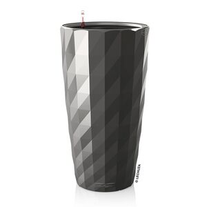 LECHUZA DIAMANTE 40 PREMIUM Ø40x75cm Αυτοποτιζόμενη με Δοχείο Φύτευσης Charcoal Metallic High Gloss Γερμανίας