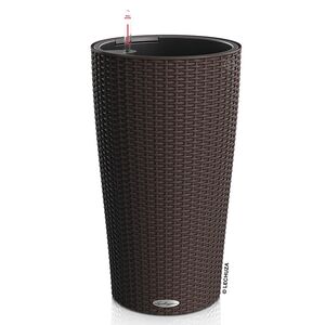 LECHUZA CILINDRO COTTAGE 23 Επιδαπέδια Γλάστρα Ø23x41cm Αυτοποτιζόμενη με Δοχείο Φύτευσης Καφέ-μόκα Γερμανίας