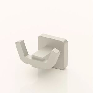 TEKNO-TEL Άγκιστρο-Κρεμάστρα 2 Θέσεων Μπάνιου 18x6x5cm Αλουμινίου Επιτοίχια με Βίδες Satin