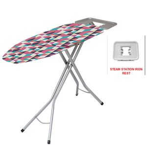 Σιδερώστρα Ατμού XL 155x45x95cm Μεταλλική με Επιφάνεια Σιδερώματος 125x45cm 7Kg Σχάρα 42x30cm Διάμετρος Ποδιού Ø34mm PEARL TRIANGLES