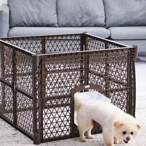 VESTA Κλουβί Περιορισμού και Περίφραξης Κατοικιδίου 90x90x66.7cm Πλαστικό 6.33kg Tetrahedral Καφέ