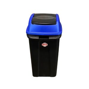 PLANET Κάδος Απορριμμάτων 70lt 47x35x70cm 2.5kg Πλαστικός Επαγγελματικός/Οικιακός με Παλλόμενο Άνοιγμα Μαύρο-Μπλε