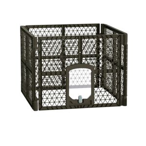 VESTA Κλουβί Περιορισμού και Περίφραξης Κατοικιδίου 90x90x66.7cm Πλαστικό 6.33kg Tetrahedral Καφέ