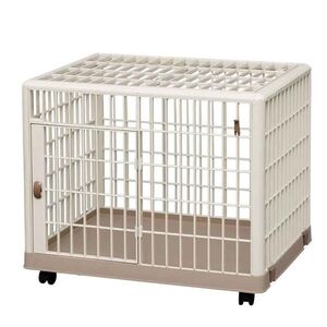 VESTA Κλουβί Περιορισμού και Περίφραξης Κατοικιδίου 96x66x74cm Πλαστικό ABS με Ρόδες 14.2kg PetCage 1 Large/Xlarge Μπεζ