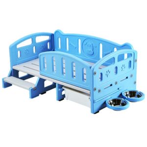 VESTA Κρεβάτι Σκύλου-Γάτας 102x70.5x45cm με 2 Ταΐστρες Σκαλοπάτι 9.69kg Μπλε