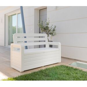 TOOMAX Ιταλίας Παγκάκι 2 Ατόμων/Μπαούλο Αποθήκευσης 270Lt 132.5x58x89cm Πλαστικό 16kg UV RESISTANT Λευκό PANCHINA FOREVERSPRING