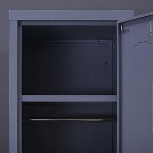 STEELEN Μεταλλική Ντουλάπα-Φοριαμός (Locker) 38x45x181cm Μονόφυλλη 23.5kg Πάχος 0.4mm Ανθρακί 2 Ράφια- 3 Αποθηκευτικοί Χώροι ΧΩΡΙΣ ΠΟΔΙΑ