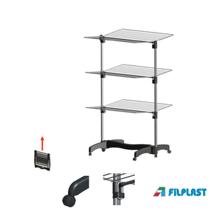 FILPLAST Απλώστρα Τηλεσκοπική 79x73x137cm Αλουμινίου με Μεταλλικές Βέργες Τροχήλατη  Άπλωμα 40m Βάρος 7.8kg Βαριά Κατασκευή TELESCOPIC 40 PLUS Ιταλίας