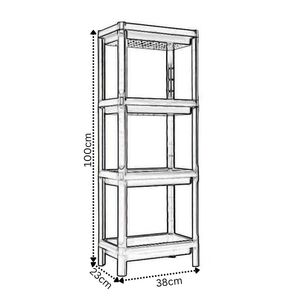 TOOMAX Ιταλίας Ραφιέρα Πλαστική Μπάνιου/Κουζίνας 4όροφη Πολλαπλών Χρήσεων 38x23x100cm Λευκό