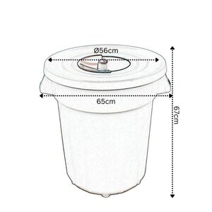 PLANET Κάδος Απορριμάτων 120lt Ø56x67cm Επαγγελματικός Πλαστικός με Καπάκι + Ημικυκλική Θυρίδα Απορριμάτων 3.75kg Μαύρο με Κίτρινη Θυρίδα