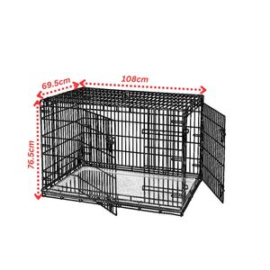 VESTA Συρμάτινο Κλουβί Περιορισμού και Περίφραξης Crate XLARGE 108x69x76.5cm 12.5kg Μεταλλικό - Πλαστικό Μαύρο