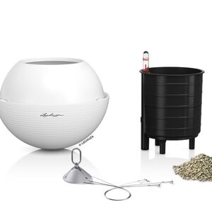 LECHUZA BOLA Color 23 Αυτοποτιζόμενη Λευκή με Κάδο Φύτευσης και Σύστημα Ανάρτησης