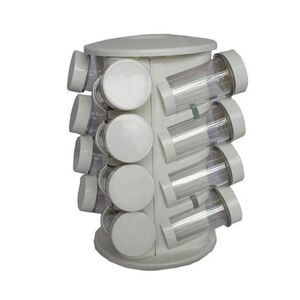 Σετ Μπαχαρικών 16 Θέσεων Ø16x26cm με Περιστρεφόμενη Βάση Πλαστικό ABS