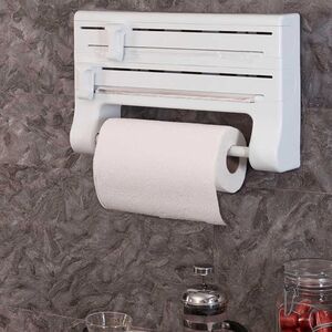 PRIMANOVA Βάση Για Χαρτί Κουζίνας, Αλουμινόχαρτο & Μεμβράνη 38x8x25cm 3 Σε 1 Μαύρη