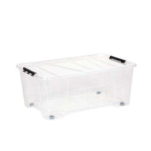 Dea Home Italy Κουτί Αποθήκευσης 57x39x24cm Πλαστικό 35lt Διάφανο Με Κλιπς