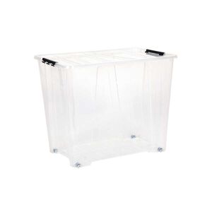 Dea Home Italy Κουτί Αποθήκευσης 57x39x47cm Πλαστικό 70lt Διάφανο Με Κλιπς