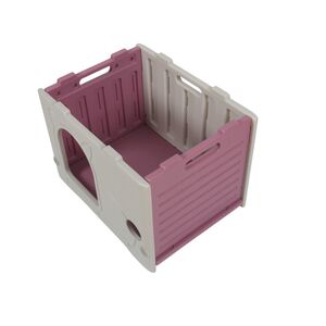 VESTA Σπίτι Σκύλου Small 54x41.3x38.5cm Λευκό Πάγου - Ροζ