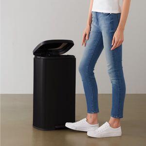 VESTA Κάδος Απορριμμάτων 30lt SOFT CLOSE 35x28x63.5cm με Πεντάλ και Εσωτερικό Κάδο 4.65kg Μαύρο Μatte
