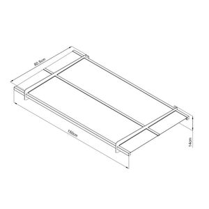 VESTA Στέγαστρο Πόρτας/Παραθύρου 150x80cm Αλουμίνιο Πάχους 2.5mm Πολυκαρμπονικό Πάνελ Πάχους 3mm 14.5kg Ανθρακί - Διάφανο