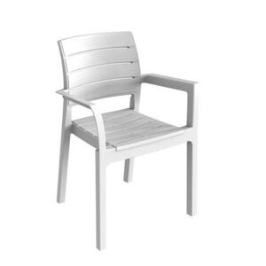 TOOMAX RECANATI Καρέκλα Κήπου Στοιβαζόμενη 58.5 Χ 52.5 Χ 82.5cm Βάρος 3.43kg Όψη Φυσικού Ξύλου Λευκή Ιταλίας