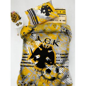 Palamaiki Σετ Παπλωματοθήκη Μονή Aek 170x250 Aek8 Κίτρινο
