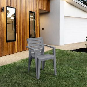 TOOMAX MAREA Καρέκλα Κήπου Στοιβαζόμενη 58.5x61.5x79cm Βάρος 4.03kg Όψη Φυσικού Ξύλου Warm GREY Ιταλίας