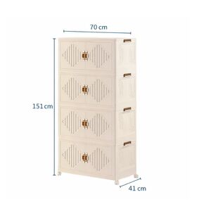 VESTA Πλαστική Ντουλάπα Αποθήκευσης/ Συρταριέρα 4όροφη 70x41x151cm 10.7 kg με Ροδάκια Λευκό του Πάγου