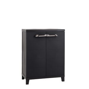 TOOMAX Ιταλίας MOB PRIME Πλαστική Ντουλάπα 66x40x88cm 10kg με Ράφια και Πόδια  MAX Αντοχή 15kg Μαύρο